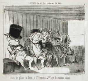 Pociąg wycieczkowy z Paryża do Saint-Germain... autorstwa Honoré Daumier