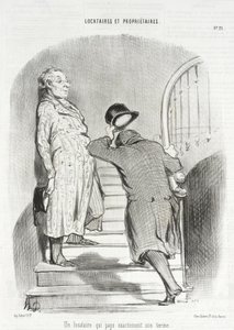 Lokator, który dokładnie płaci czynsz autorstwa Honoré Daumier