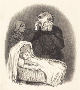 Szczęśliwy ojciec autorstwa Honoré Daumier