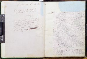 Pierwsza strona i dedykacja Madame Hanska z „Le Pere Goriot” (pióro i atrament na papierze) autorstwa Honore de Balzac