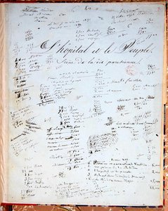Strona tytułowa „Szpitala i ludu” (pióro i atrament na papierze) autorstwa Honore de Balzac