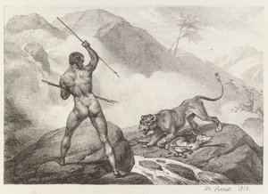 Afrykański Łowca autorstwa Emile Jean Horace Vernet
