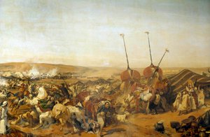 Podbój Algierii (1830-1847): „” Zdobycie Smalah (Smala) Abd el-Kadera (Abd-el-Kader lub ibn Muhyi al-Din al-Hasani) (1807-1883) przez księcia Aumale w Taguin autorstwa Emile Jean Horace Vernet