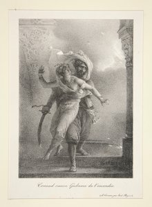Conrad ratuje Gulnare przed l autorstwa Emile Jean Horace Vernet