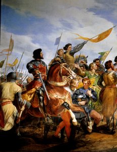 Wojna francusko-angielska (1202-1214): „”bitwa pod Bouvines 27.07.1214, Philippe Auguste stawia na koronę Francji”” Sprzeciwiła się francuskiej armii Philippe