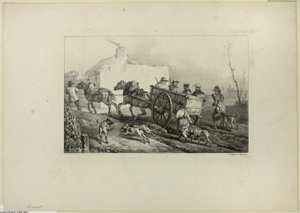 Łowcy autorstwa Emile Jean Horace Vernet