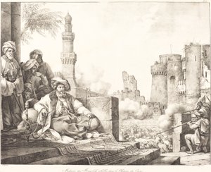 Masakra rebeliantów Mameluków w Zamku Kairskim autorstwa Emile Jean Horace Vernet