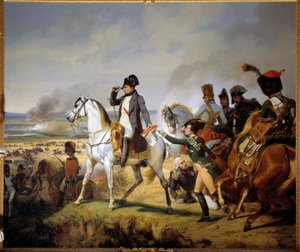Bitwa pod Wagram 6 lipca autorstwa Emile Jean Horace Vernet