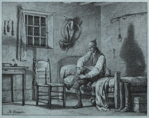 Sługa Limiera wstający z łóżka, ok. 1930 r. 1818. autorstwa Emile Jean Horace Vernet