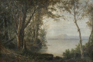 Góra Katahdin, Krajobraz z jeziorem i górą autorstwa Horace Wolcott Robbins