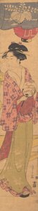 Dziewczyna z wachlarzem, ca. 1780. autorstwa Hosoda Eishi