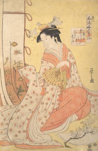 Ono no Komachi: Number Two Sono ni, z serii Stylish Parodies of the Six Poetic..., lata 1790. autorstwa Hosoda Eishi