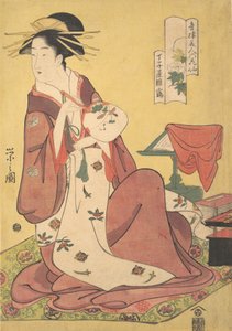 Kurtyzana Hinazuru z Chojiya Burthel Chojiya Hinazuru, z serii Beau..., ca. 1795. autorstwa Hosoda Eishi