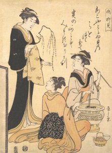 Muszla wierzby Yanagi-kai, z Zestawu piękności bez tytułu na temat S..., ca. 1791. autorstwa Hosoda Eishi