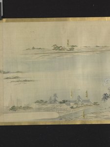 Trzej bogowie szczęścia na przyjemnej wycieczce (atrament i jasne kolory na papierze) autorstwa Hosoda Eishi