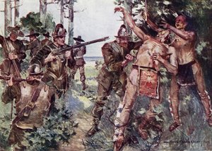 Ilustracja do The Courtship of Miles Standish autorstwa Henry