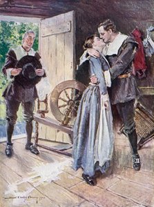 Ilustracja do The Courtship of Miles Standish autorstwa Henry