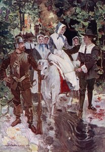 Ilustracja do The Courtship of Miles Standish autorstwa Henry