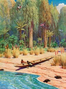 Ilustracja do Robinsona Crusoe autorstwa Howard Davie