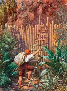 Ilustracja do Robinsona Crusoe autorstwa Howard Davie