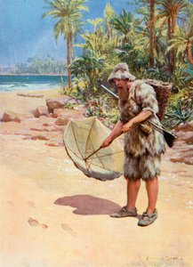 Ilustracja do Robinsona Crusoe autorstwa Howard Davie
