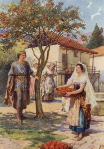 „Owoc sam wpadł do kosza” z „The Fairy Kittens” (kolor lito) autorstwa Howard Davie