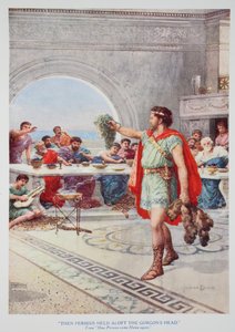„Wtedy Perseusz trzymał wysoko głowę Gorgona” (kolor lito) autorstwa Howard Davie