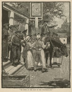 Zatrzymuje się przy Znaku Weathervane autorstwa Howard Pyle
