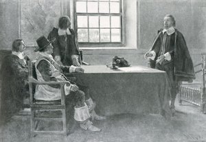 Sir William Berkeley Poddanie się komisarzom Wspólnoty Narodów, ilustracja z „In Washington