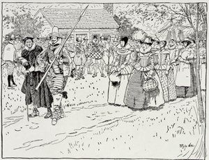 Przybycie młodych kobiet w Jamestown, 1621, z Harper