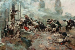 Atak na Chew House autorstwa Howard Pyle