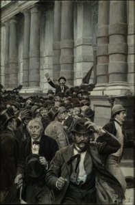 Pęd z nowojorskiej giełdy 18 września 1873 r. autorstwa Howard Pyle