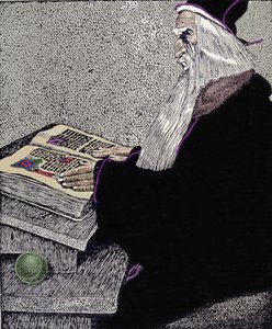 Magik Merlin. Ilustracja Howarda Pyle