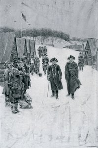 Washington i Steuben w Valley Forge, ilustracja z „General Washington” Woodrowa Wilsona, wyd. w Harper