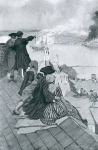Oglądanie walki w Bunker Hill, ilustracja z filmu „Kolonie i naród” Woodrowa Wilsona, wyd. w Magazynie Harpera, 1901 autorstwa Howard Pyle