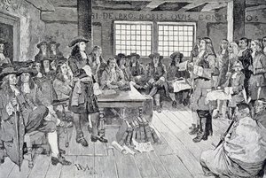 William Penn na konferencji z kolonistami, ilustracja z 