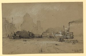 Rysunek, Na Missisipi w St. Louis, 1887 r. autorstwa Howard Russell Butler