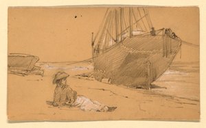 Rysunek, Na brzegu, 1884 r. autorstwa Howard Russell Butler