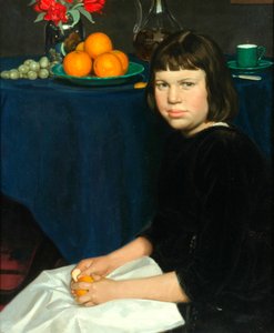 Julia z pomarańczami (olej na płótnie)