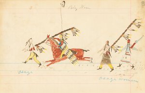 Osage, Big Nose, Kobiety Osage, 1874-75 (pióro, tusz i wc na papierze firmowym)