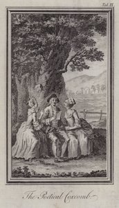 Poetycki Coxcomb (rycina) autorstwa Hubert (after) Gravelot
