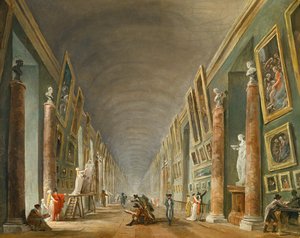 La Grande Galerie du Louvre entre 1801 et 1805 - Wielka galeria Luwru w latach 1801-1805 ... autorstwa Hubert (circle of) Robert