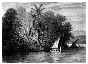 Widok na Celebes, Indonezja, XIX wiek.