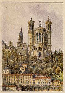Notre-Dame De Fourvieres, A Lyon (kolorowa litografia)