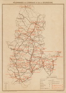 Pelerinages Du Lyonnais Et De La Bourgogne (kolorowa litografia)