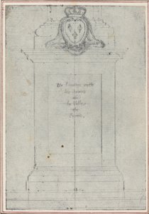 Cokół zwieńczony herbami króla Francji autorstwa Hubert Francois Gravelot