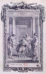 Cinna czyli Łaskawość Augusta, tragedia Pierre Corneille (1606-1684), rycina Gravelot (1699-1773)
