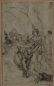 Studium: Winieta-frontispiece do "La Pharsale" Lucaina autorstwa Hubert Francois Gravelot