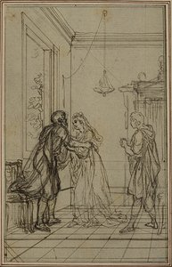 Studium do "La Pharsale" Lucaina, Canto II autorstwa Hubert Francois Gravelot