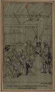 Studium do winiety-frontispiece z "La Partie de Chasse de Henri IV" Colle